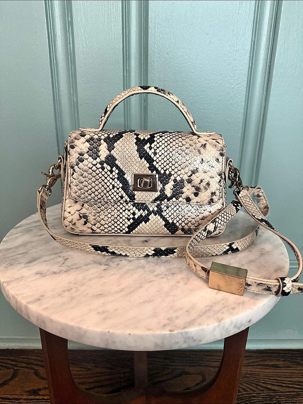 J.Crew Berkeley Small Shoulder Bag in Snake-Embossed Leather